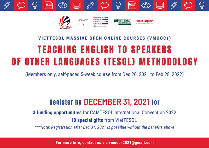 VietTESOL mở đăng ký Khóa học Phương pháp Giảng dạy Tiếng Anh